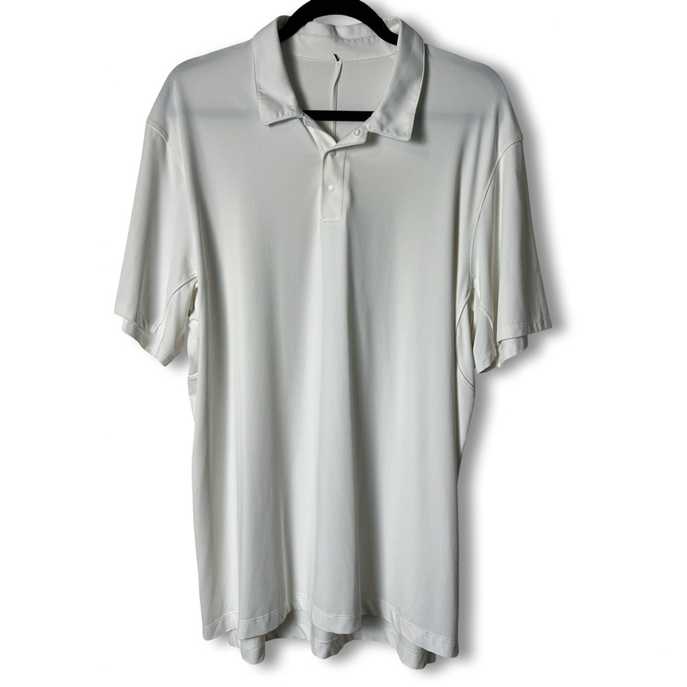 LULULEMON Men’s White Golf Polo Snap Front Short Sleeve – Sz. XL